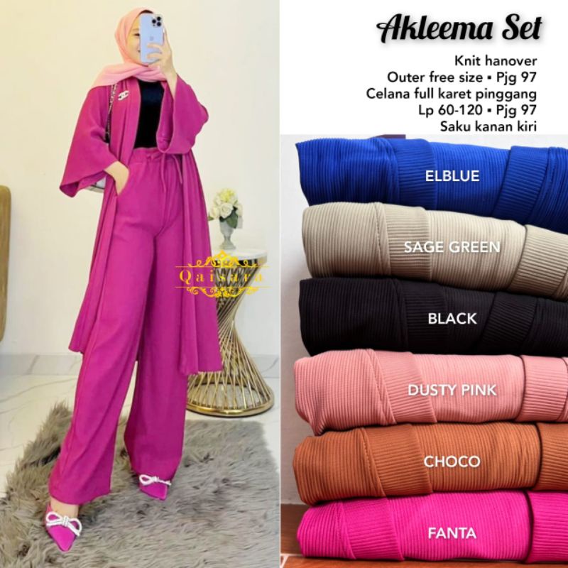 AKLEEMA SETELAN BAHAN KNIT HANOVER ATASAN MODEL LONG OUTER
