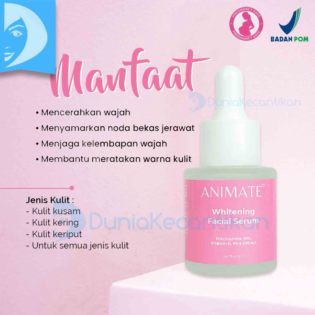 Animate Whitening Face Serum Dark Spot Rich Nutrition 24K Gold Vitamin C + Collagen Serum Wajah BPOM Acne serum Animate