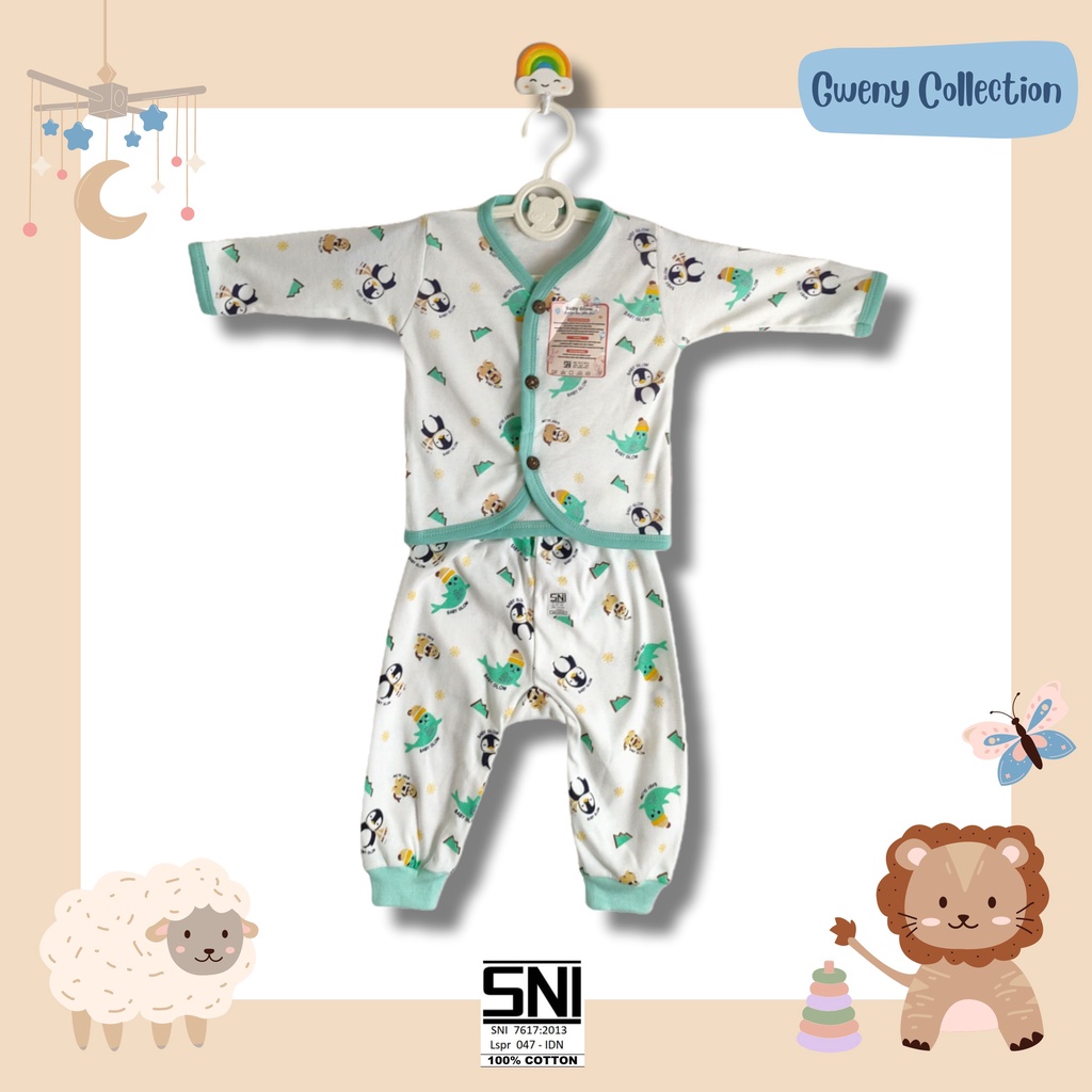 SETELAN BABY GLOW BAYI TANPA LENGAN/LENGAN PENDEK/LENGAN PANJANG MOTIF ARTIC UNISEX 3-12 BULAN