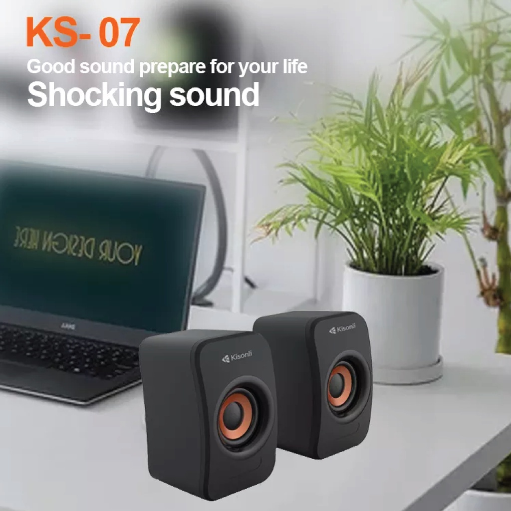 Speaker Laptop / Komputer Gaming Kisonli KS07 Dual Bass With Volume Control - XOBOX