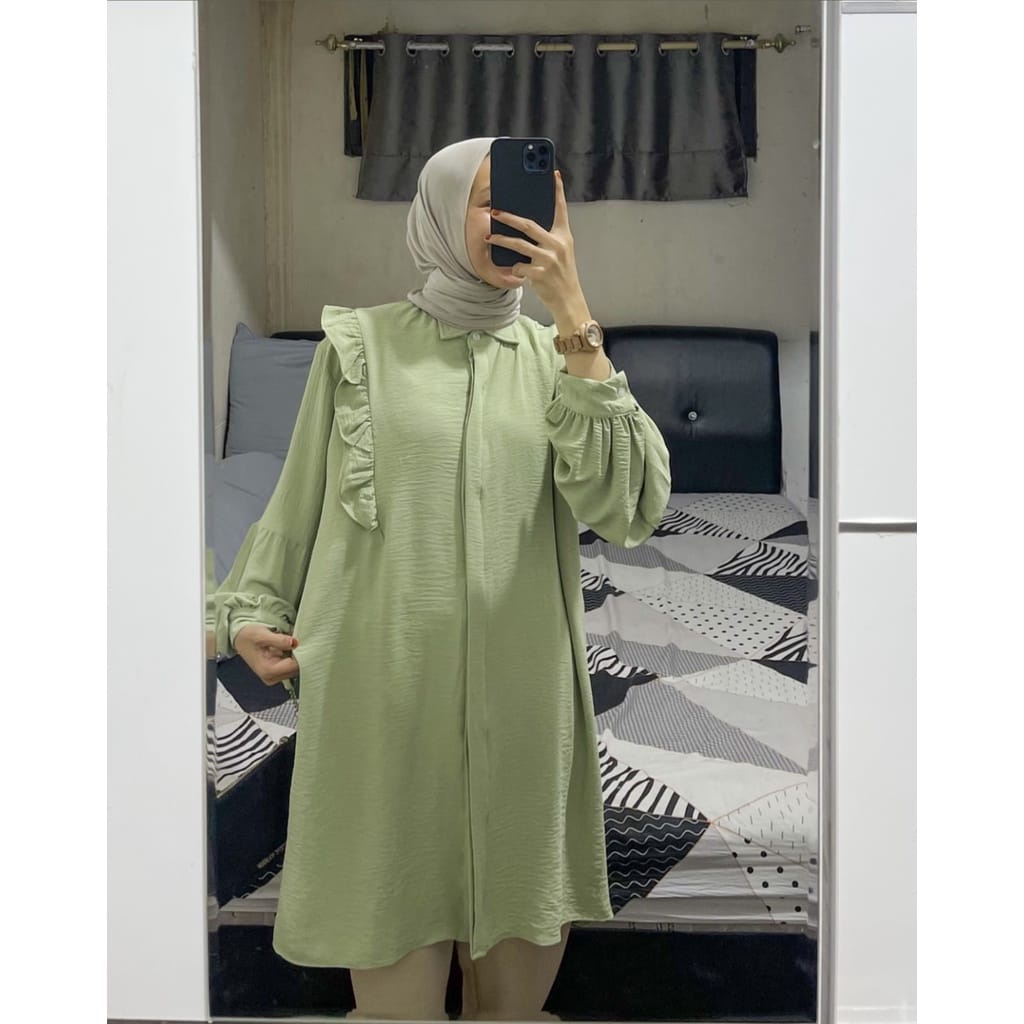 Long Tunik Donel bahan Crincle Airflow fit to XL