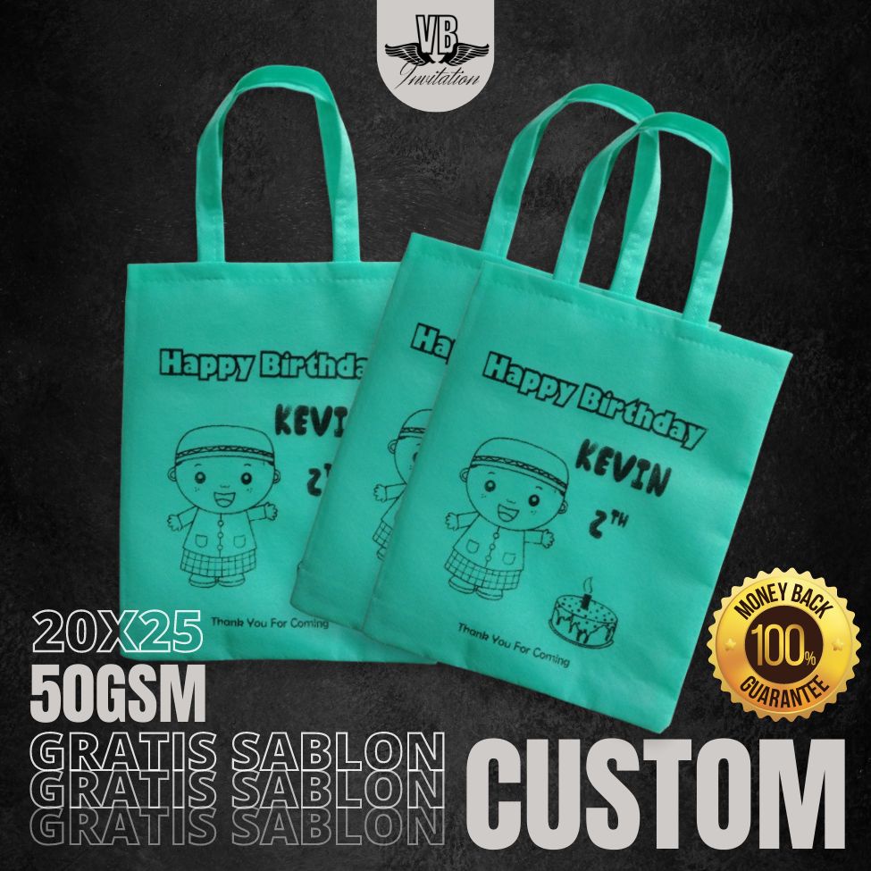 

GOODIEBAG SNACK JAJAN ULTAH TERLARIS TERMURAH GRATIS CUSTOM SABLON PROSES CEPAT TAS ULANG TAHUN TASYAKURAN AQIQAH KHITAN F20.25 50GSM