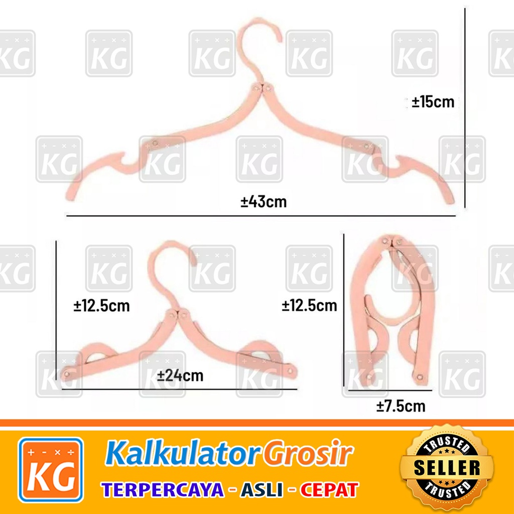 Hanger Lipat Gantungan Baju / Cantelan Jemuran Pakaian Baju Syal Hijab / Foldable Hangers For Travel Portable Serbaguna Travelling