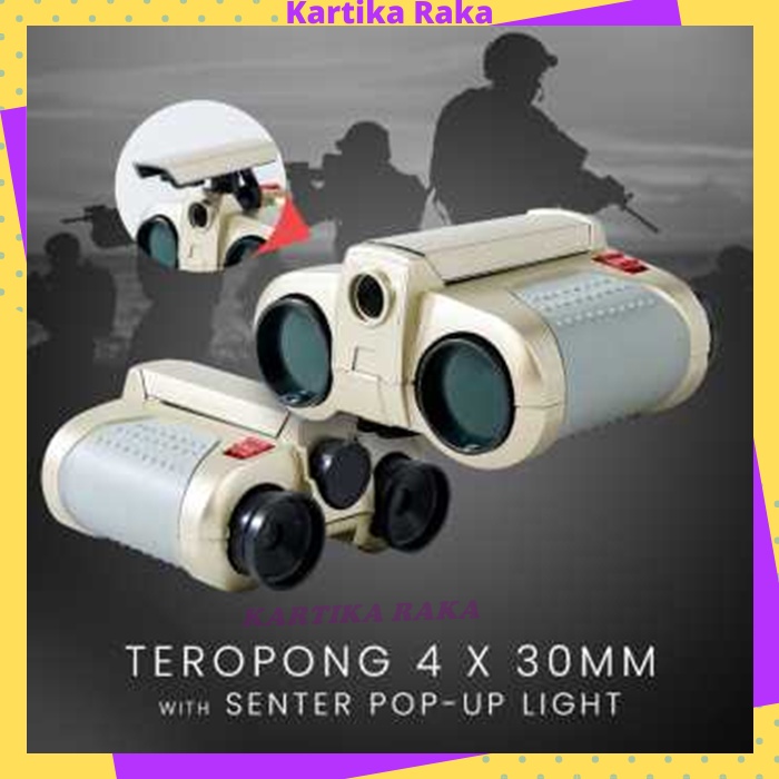 KR Night Scope Teropong 4 x 30mm Binoculars with PopUp Light