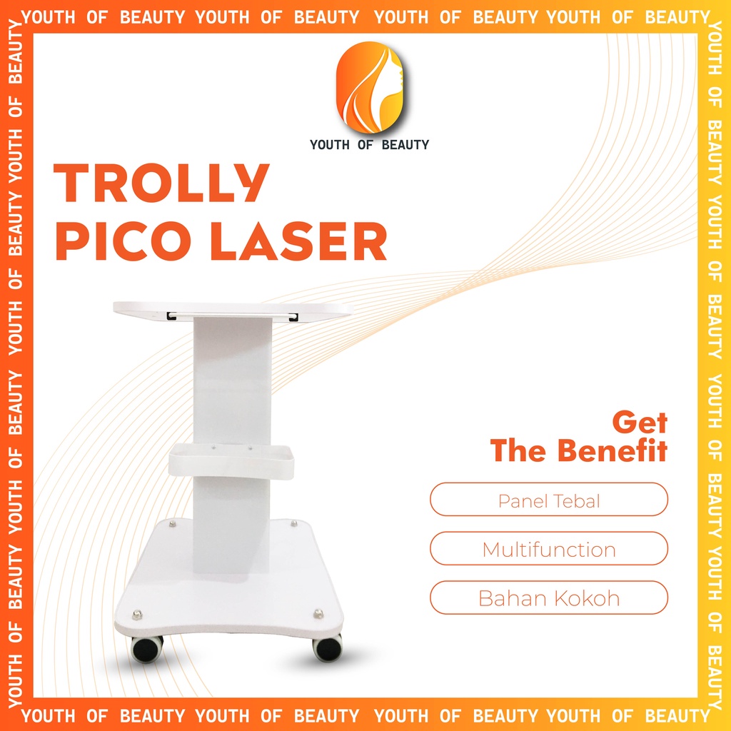 Troli Alat Kecantikan Klinik Salon Pico Laser Kokoh Putih Berkualitas Garansi
