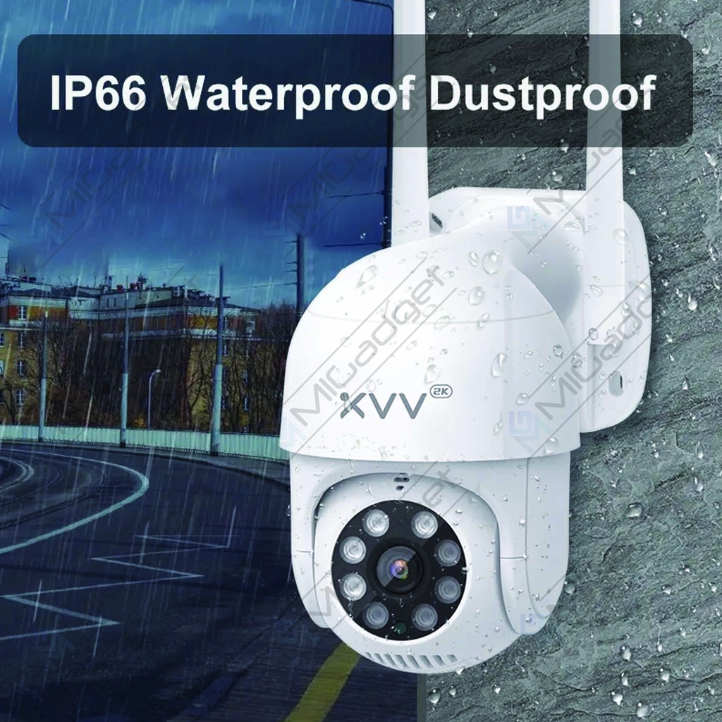 Xiaovv P1 Outdoor Kamera CCTV PTZ 2K FHD Night Vision IP66 Tahan Air