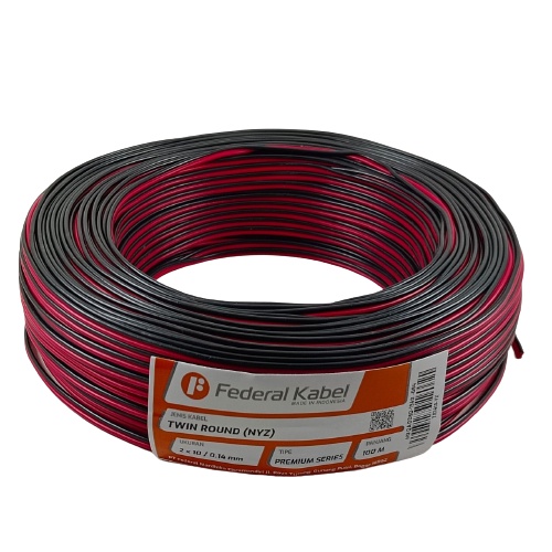 Kabel Merah Hitam 2x10 0.14mm Kualitas Premium Federal Cable 100m