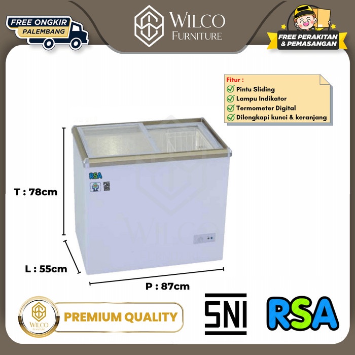 Freezer Box Pintu Geser XS-200 RSA / Freezer Ice Cream Minimarket