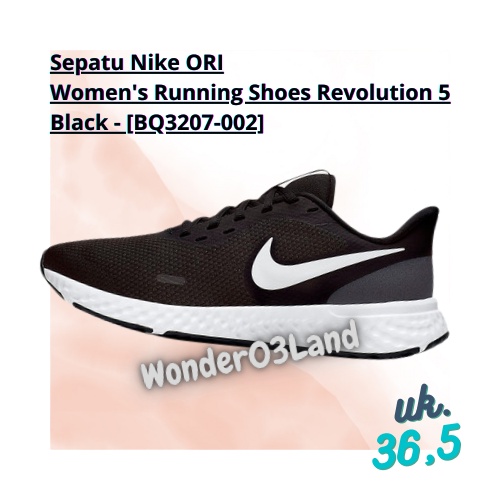 [NEW & ORI] UK 36,5 NIKE WOMEN RUNNING SHOES REVOLUTION 5 BLACK BQ3207-002 SEPATU LARI WANITA UKURAN