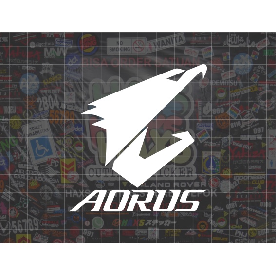 Cutting Sticker Logo Aorus Ukuran 8 Cm Untuk Motor Mobil V1