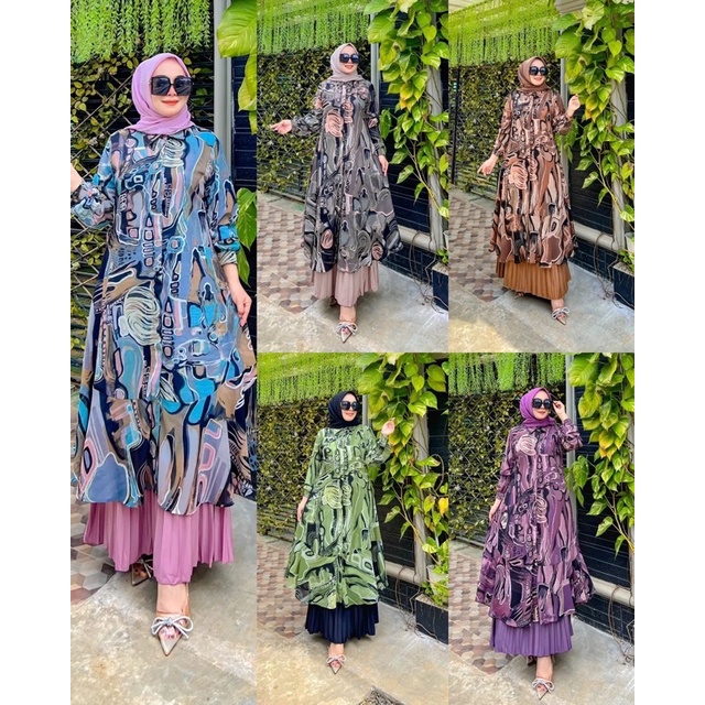 NEW midi ALISHA MARBEL VOL 2 set rok plisket ory brand by poppi syari