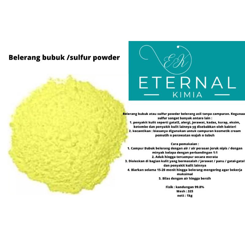 belerang/ belerang bubuk / sulfur powder 1 kg /sulfur