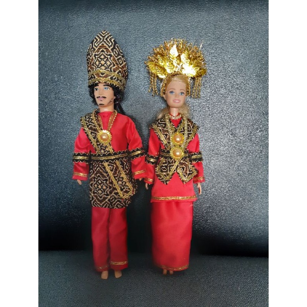 Sepasang baju adat melayu boneka (HANYA BAJU)