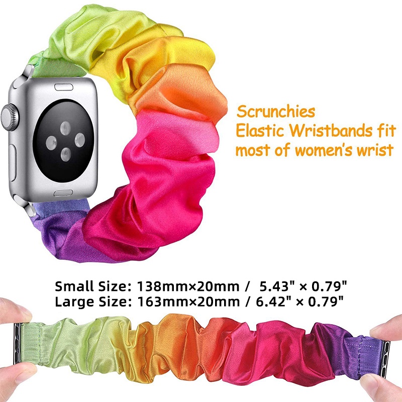 Smart Watch Band Series Ultra 7 6 SE 5 4 3 2 1 41mm 45mm 49mm 38mm 40mm 42mm 44mm 41mm  For Iwatch Scrunchie Cute Print Elastic Bracelet