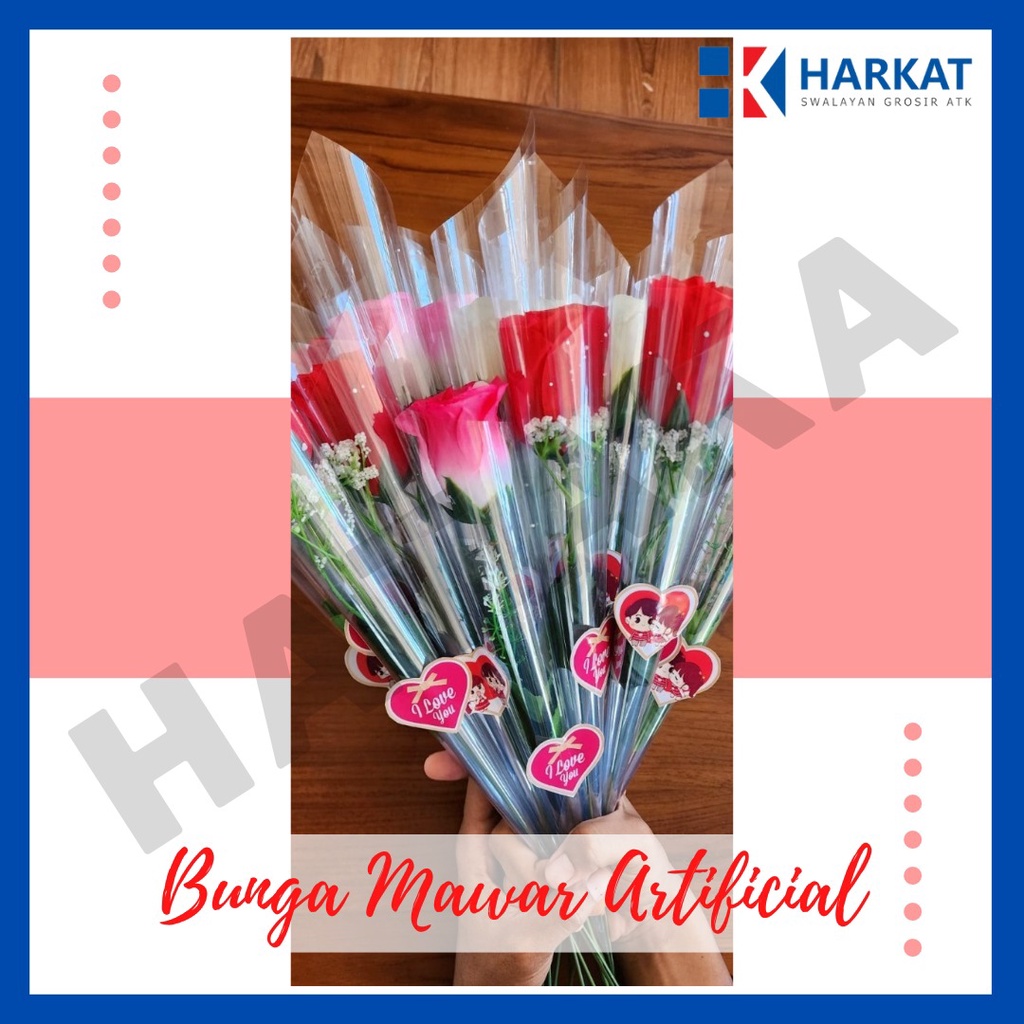 Bunga Mawar Artificial /Mawar Plastik/Mawar Tangkai/ Buket Bunga Artificial/Bunga Valentine Murah