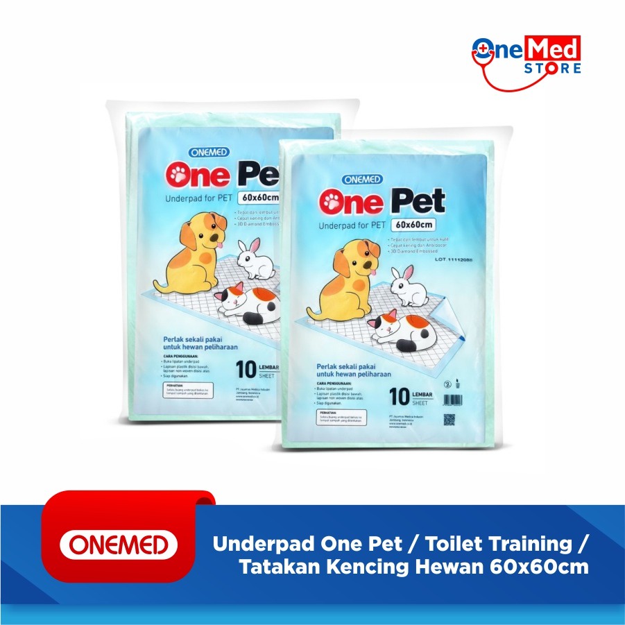 Onemed Underpad One Pet / Toilet Training / Tatakan Kencing Hewan 60x60cm