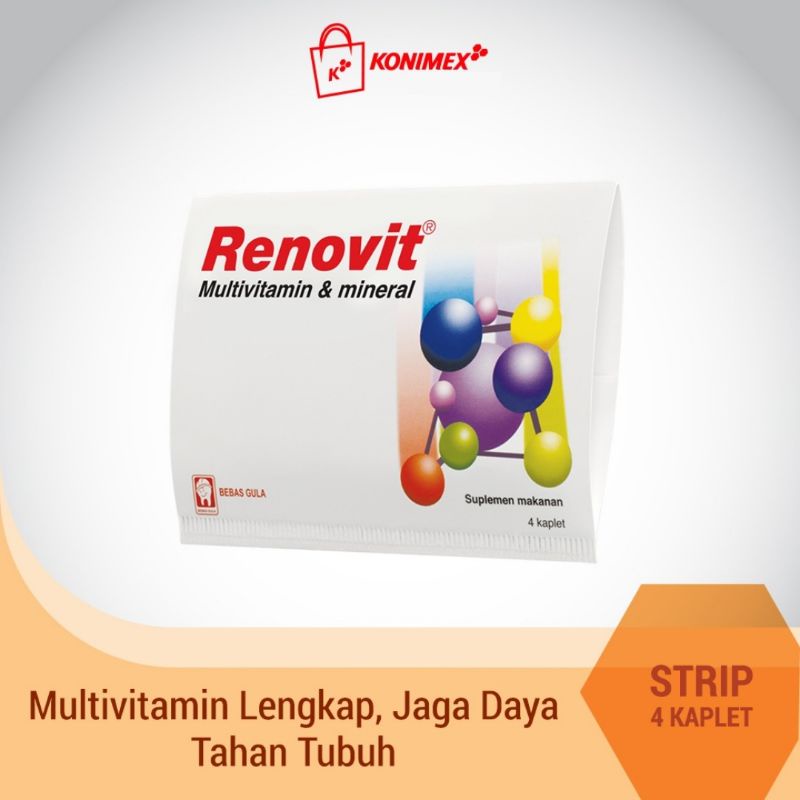Renovit Multivitamin &amp; Mineral Strip Isi 4 Kaplet