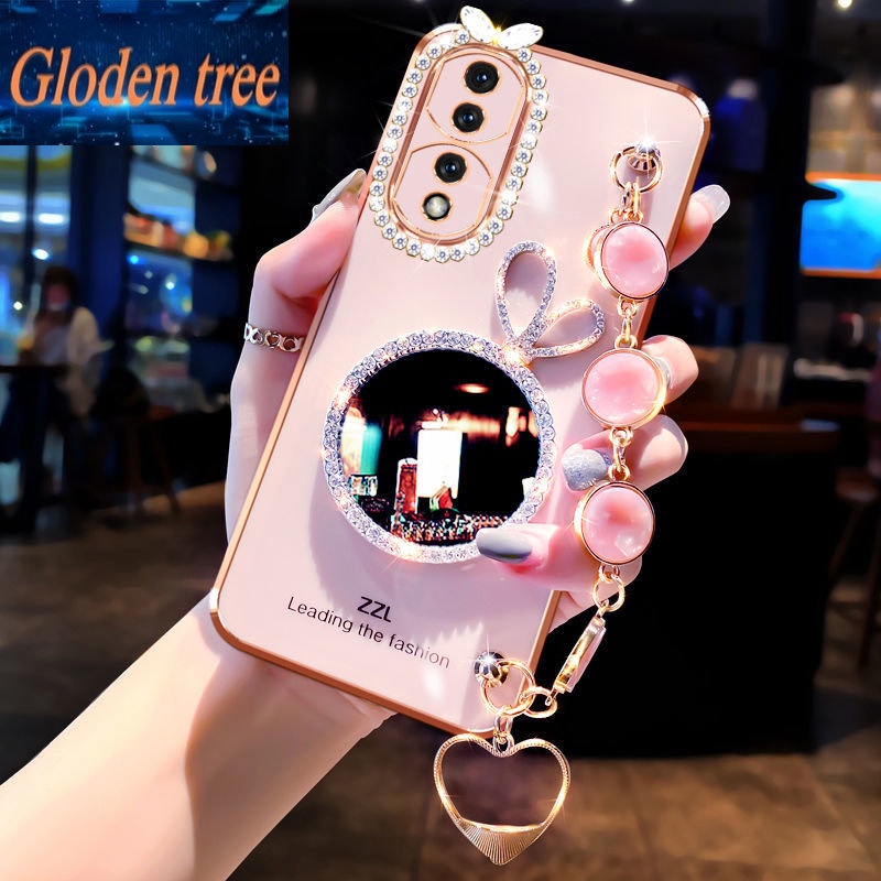 Gloden tree Phone Case Untuk Huawei Honor 30Lite 20Lite 10Lite X20SE 50 50Pro 50SE Play3 5T 5TPro Kelinci vanity mirror Perhiasan Gelang, Bingkai Foto Dengan Berlian