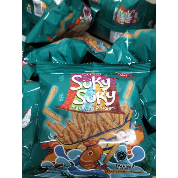 

SUKY SUKY RASA RUMPUT LAUT SEAWEED FLAVOR BERAT 10 GR 1 RENCENG ISI 10 PCS / 1 PAK ISI 20 PCS