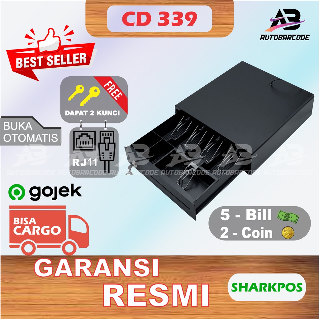 Cash Drawer Mini Sharkpos CD320 Laci Uang Kasir Support RJ 11 - CD 320 / CD-320 Box Kotak Uang 339