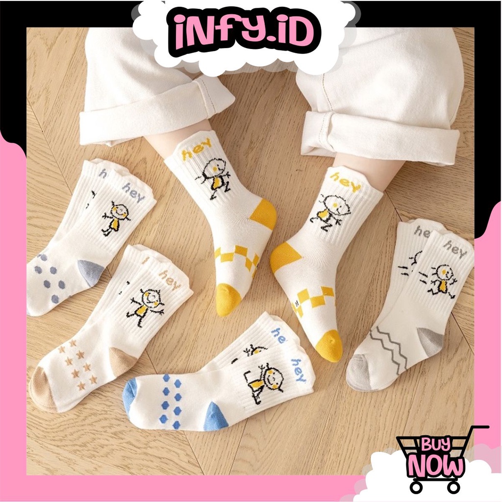 INFY - Kaos Kaki Anak Lucu Kaus Kaki Bayi Motif Hey Karakter KK065