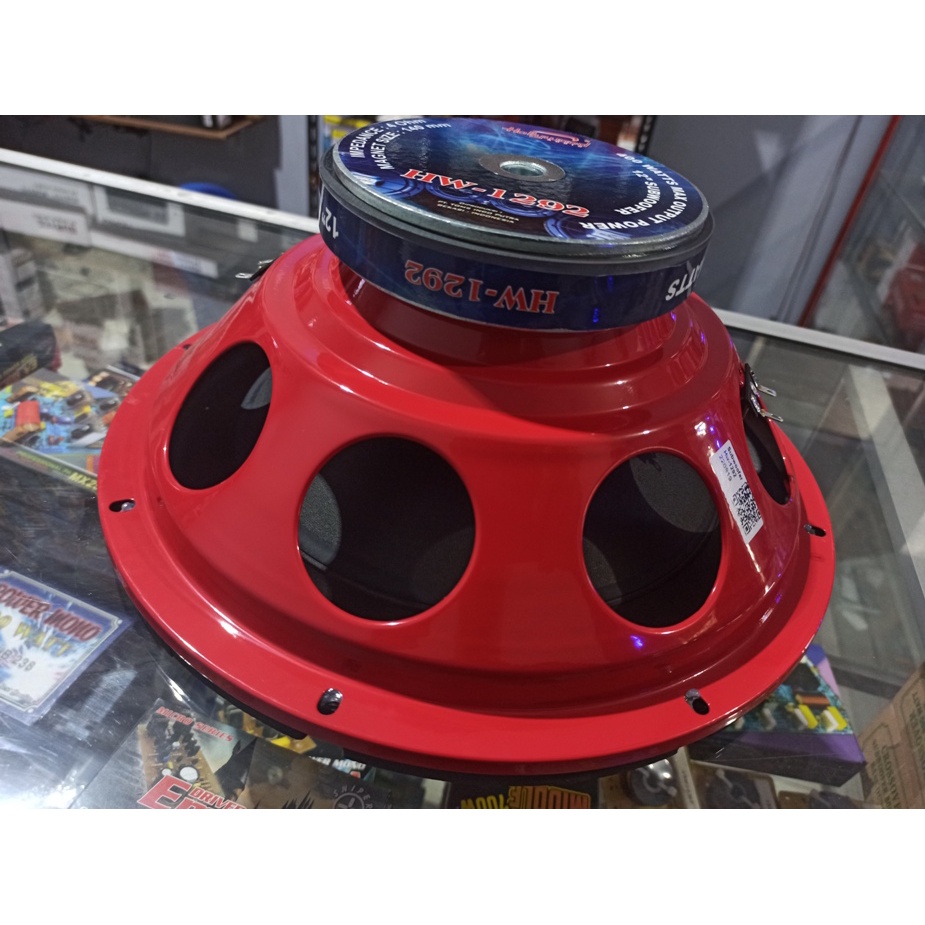 Speaker Subwoofer HOLLYWOOD HW1292 12INCH Super Bass 400W RED