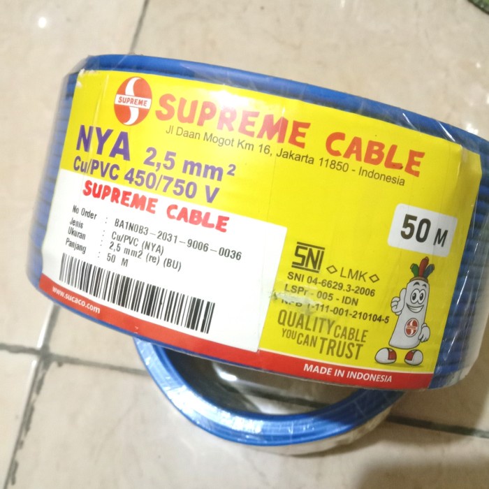 ✨BEST✨ -kabel supreme nya 2,5mm 50m / supreme 2,5mm 50m nya - Biru- 1.1.23