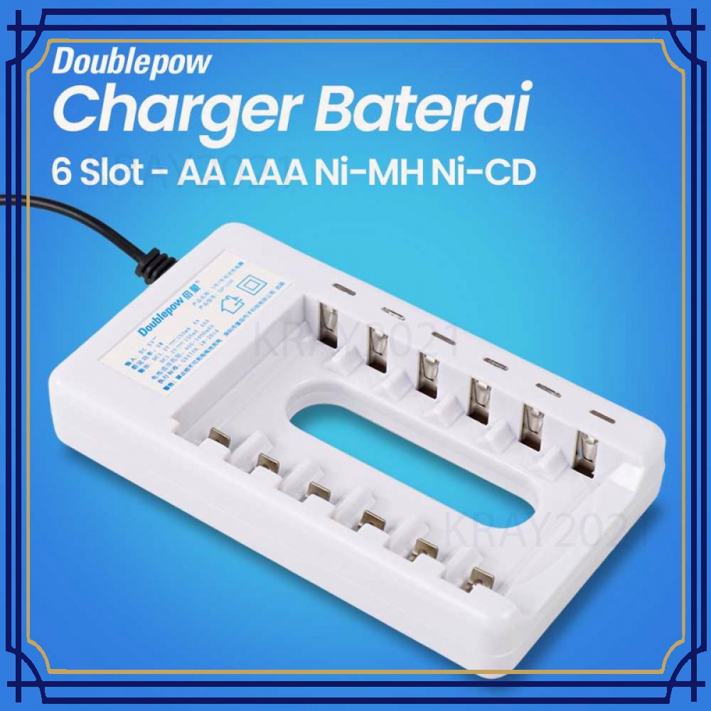 Charger Baterai 6 slot for AA AAA Ni-MH Ni-CD - BT453