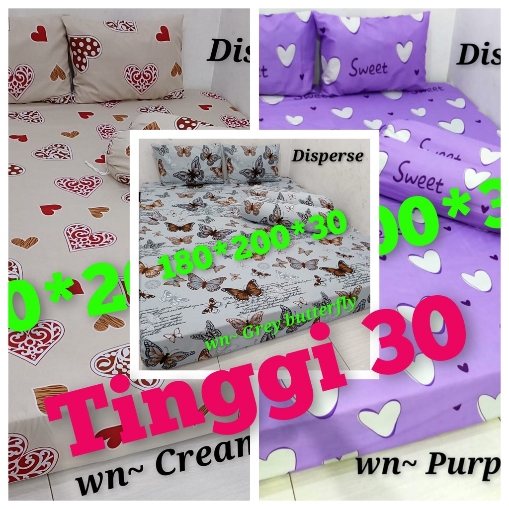 waty grosir 4 MOTIF SPREI TINGGI 30 UK 180X200 SAJA