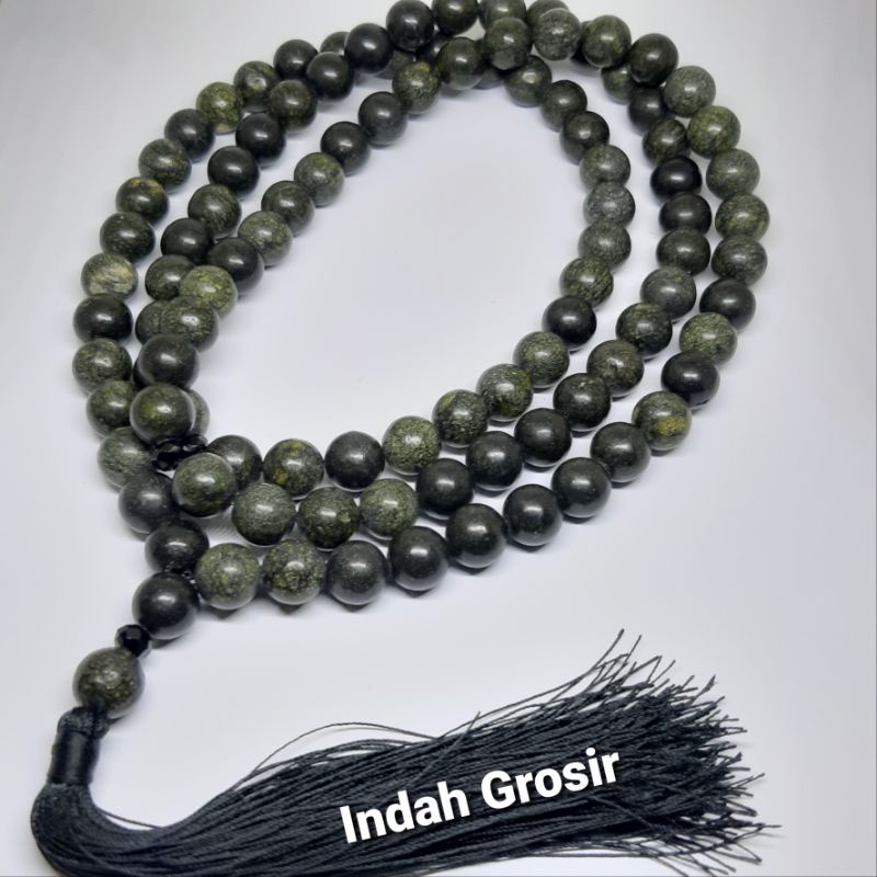 Tasbih Batu Black Jade Dop 10mm 99butir Natural