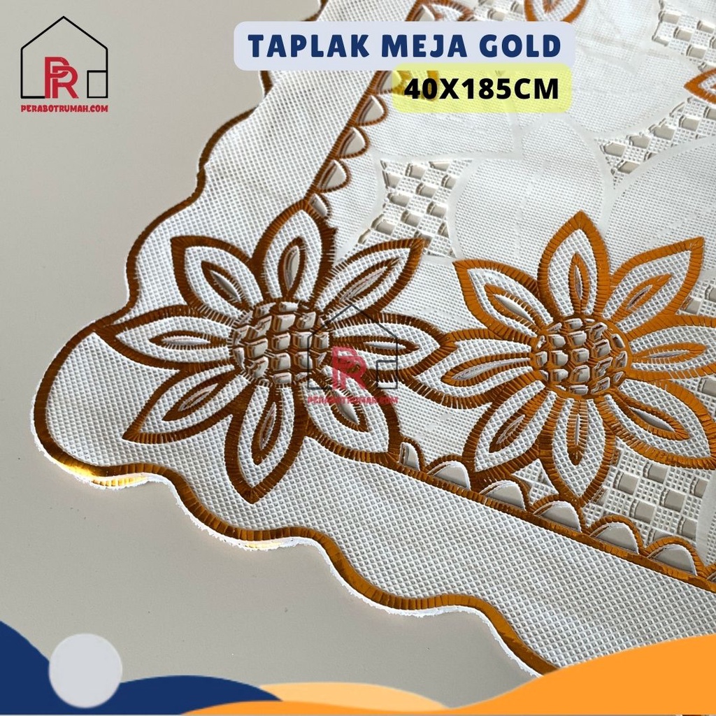 Taplak Meja Tamu Gold Persegi Panjang - LB / Alas Meja Ruang Tamu Aesthetic