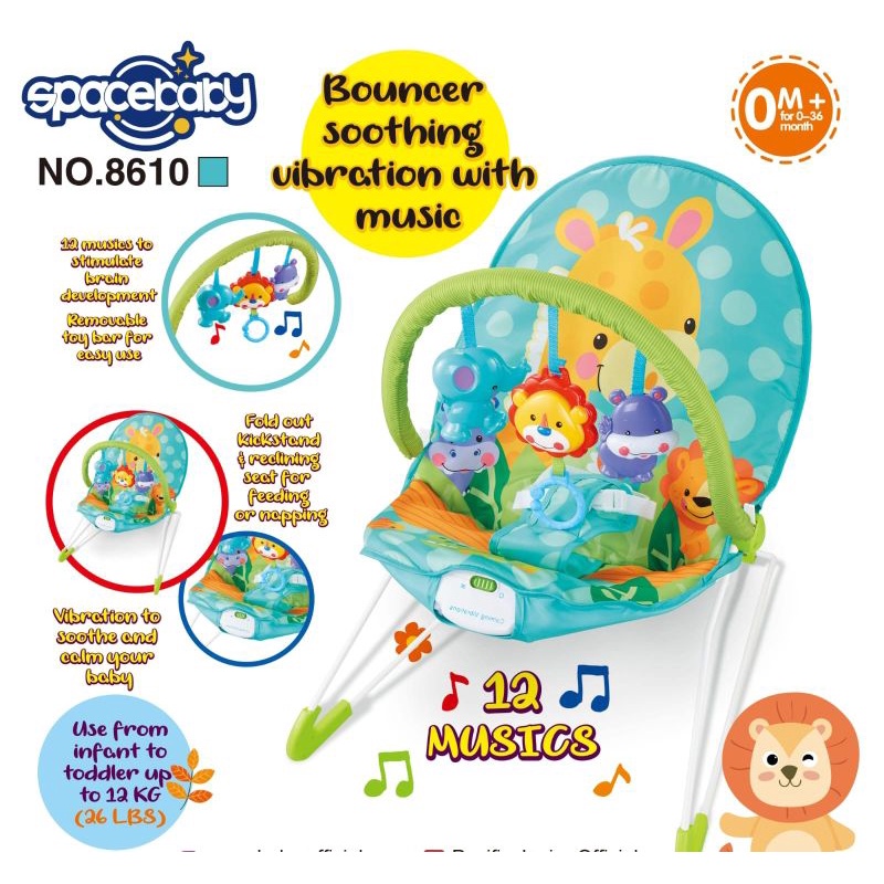 Spacebaby SugarBaby Bouncer Deluxe 1 Recline