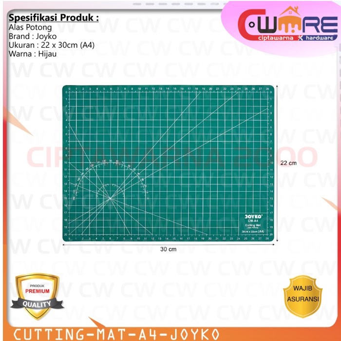 

@#@#@#] Cutting Mat / Alas Potong Kertas Plastik Karton Prakarya Joyko CM-A4