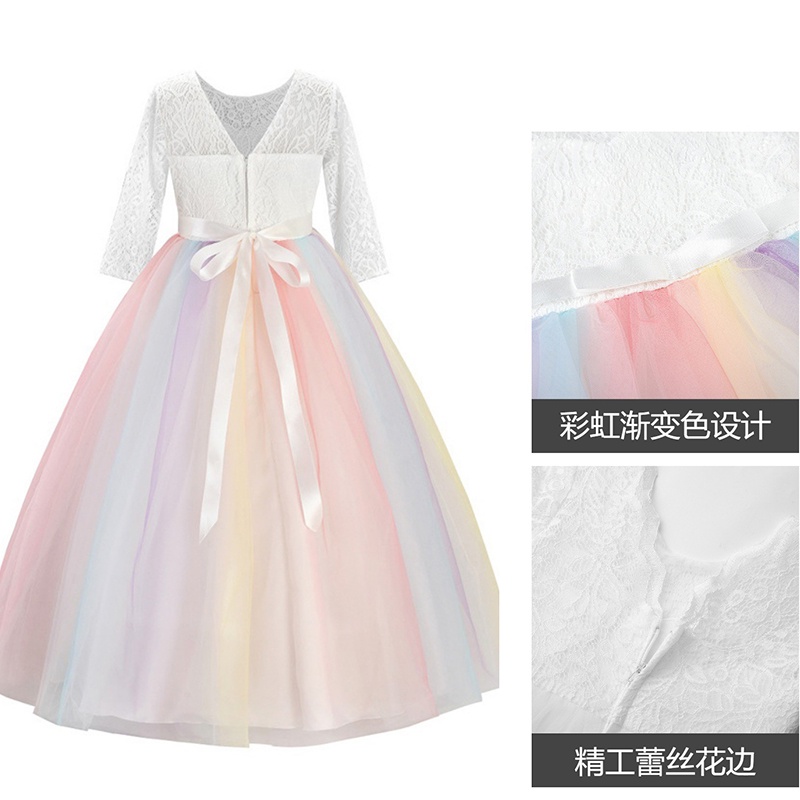 Unicorn Gaun Pesta Ulang Tahun Anak Lengan Panjang Long Dress Pesta Anak Perempuan