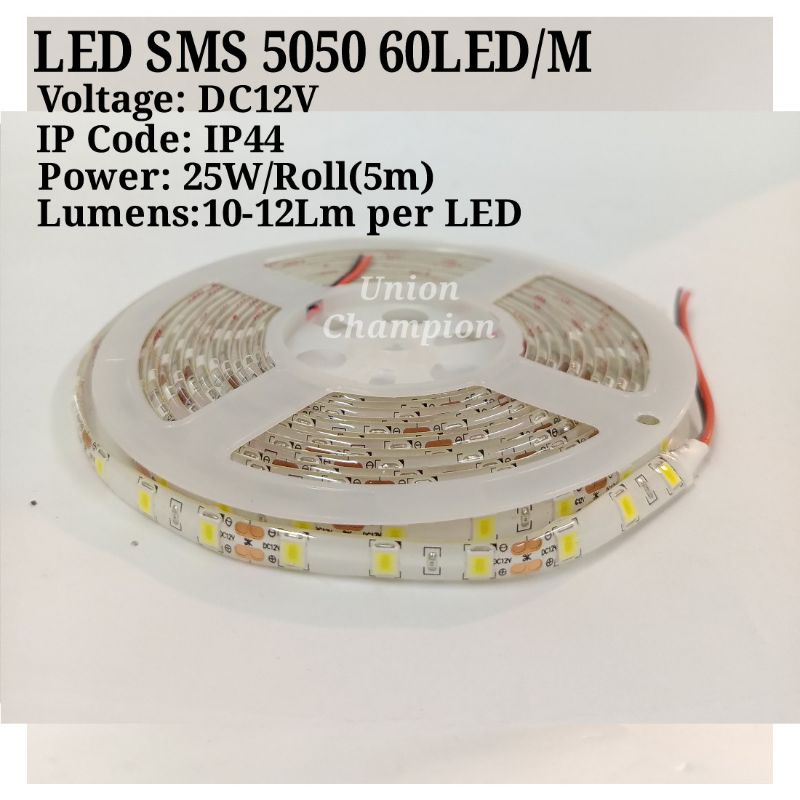 LED Strip ECOVA SMD 5050 36W 60LED/M DC12V bergaransi 1Tahun