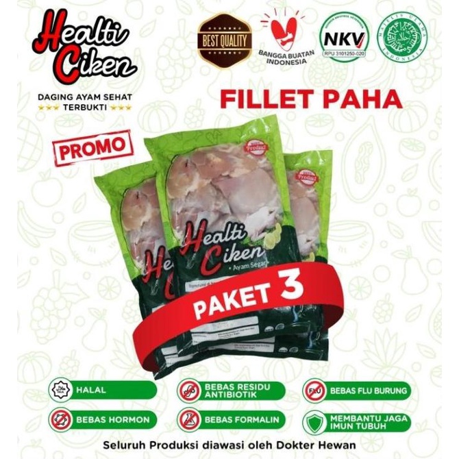 

PROMO [PROMO PAKET 3] FILLET PAHA AYAM SEHAT HALAL DAN BERKUALITAS F5464RY