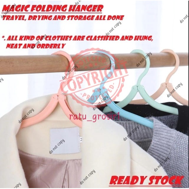 Gantungan Baju Hanger Lipat Portable Serbaguna Magic Hanger Traveling