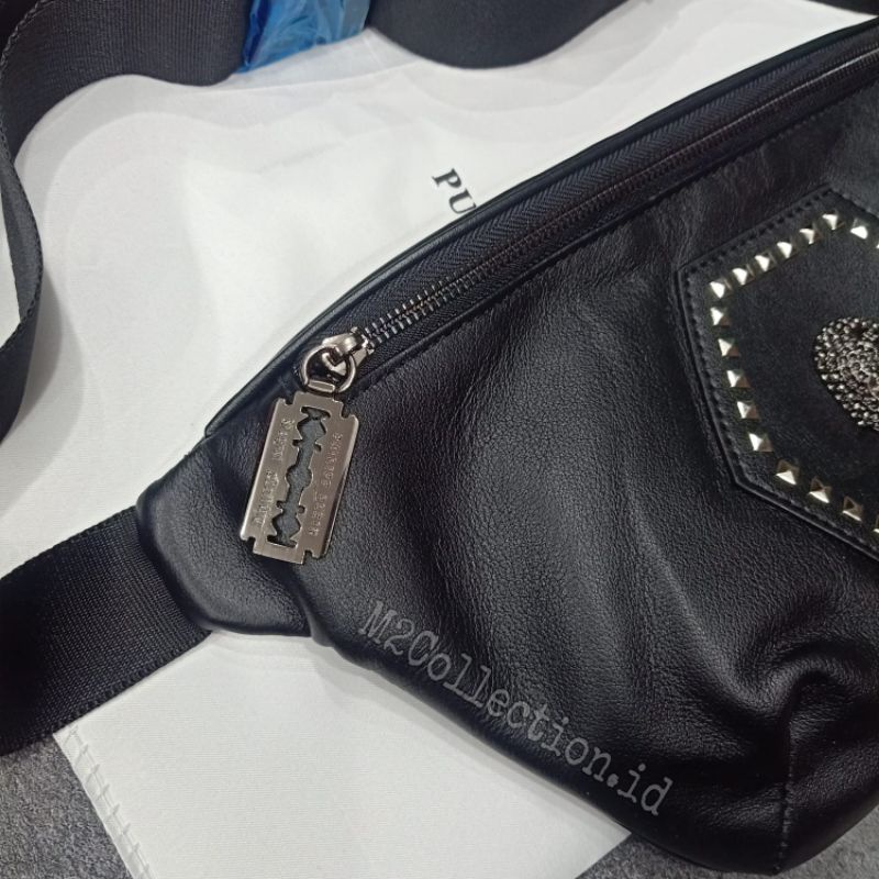 Waistbag P Plain Leather Logo Skull Belt Bag Tas Pinggang Super Premium Quality