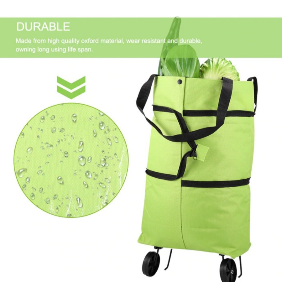 (SerbaSerbi)Trolly Bag Lipat Praktis / Tas Shopping Foldable Bag Bisa Di Panjangkan