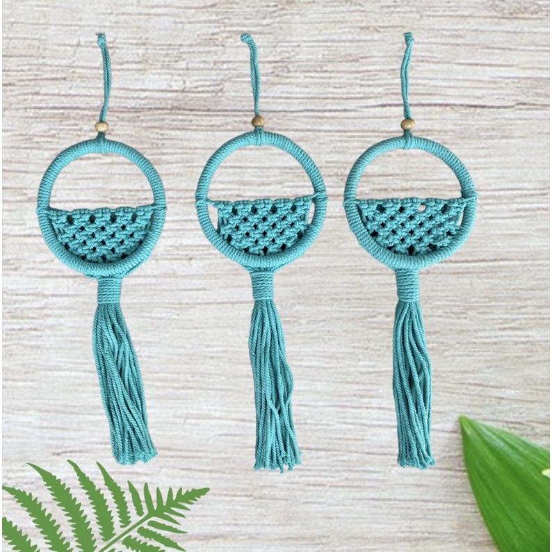 Macrame Ring Rotan - Hiasan Dinding, Pajangan dinding ring rotan 15cm - Draeam cather