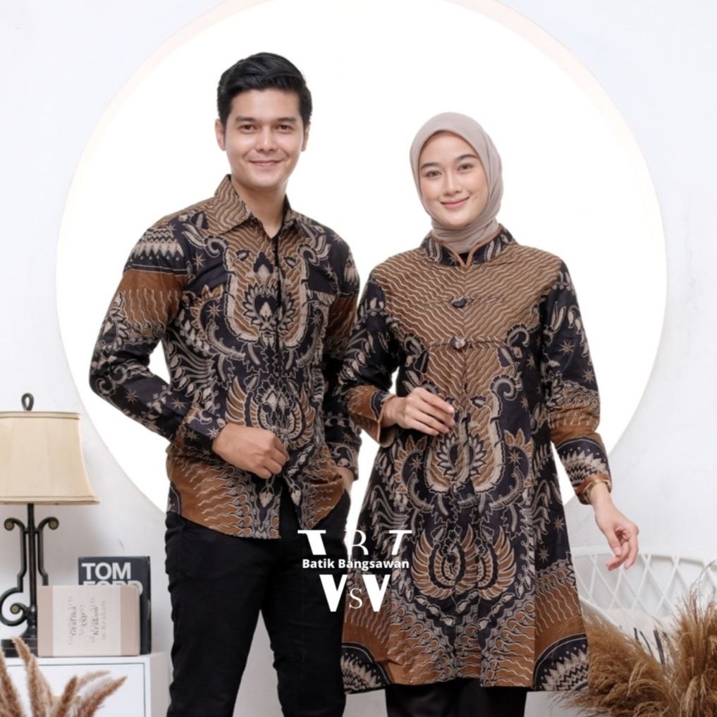 Batik Couple Modern Atasan Tunik Batik Kerja Kantor Wanita Seragam Batik Tunik Couple