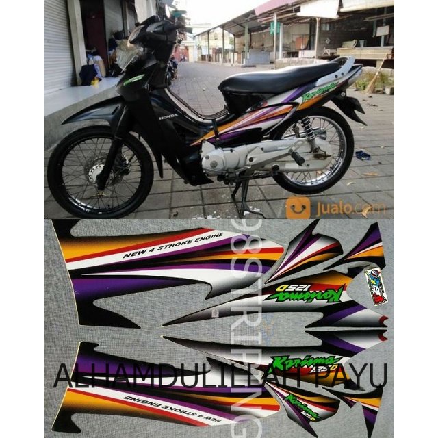 STRIPING KARISMA 125D UNGU TAHUN 2004  LIS STANDAR ORI HONDA 125 D STIKER POLET BODY PLISIR