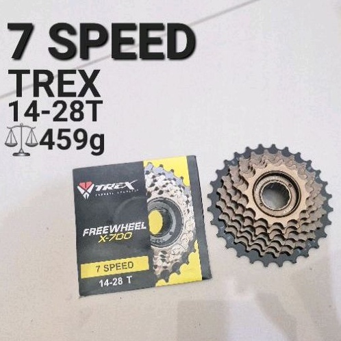 GEAR SEPEDA 7SP GIR MODEL ULIR DRAT 7 SPEED 7 SP MERK TREX 14T-28T CASSETE SPROCKET SPROCKETS SEPEDA MTB GUNUNG SELI LIPAT