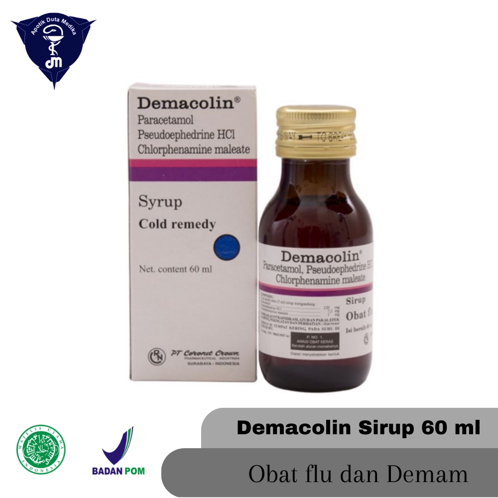 DEMACOLIN SIRUP 60 ML - OBAT DEMAM PILEK DEWASA/DEMAM DEWASA/PILEK DEWASA