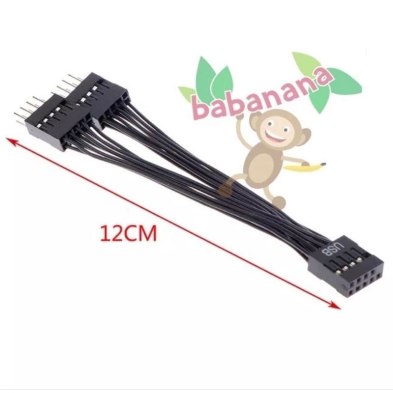 Kabel Extension Splitter USB 9 pin Motherboard 1 Female to 2 Male AIO