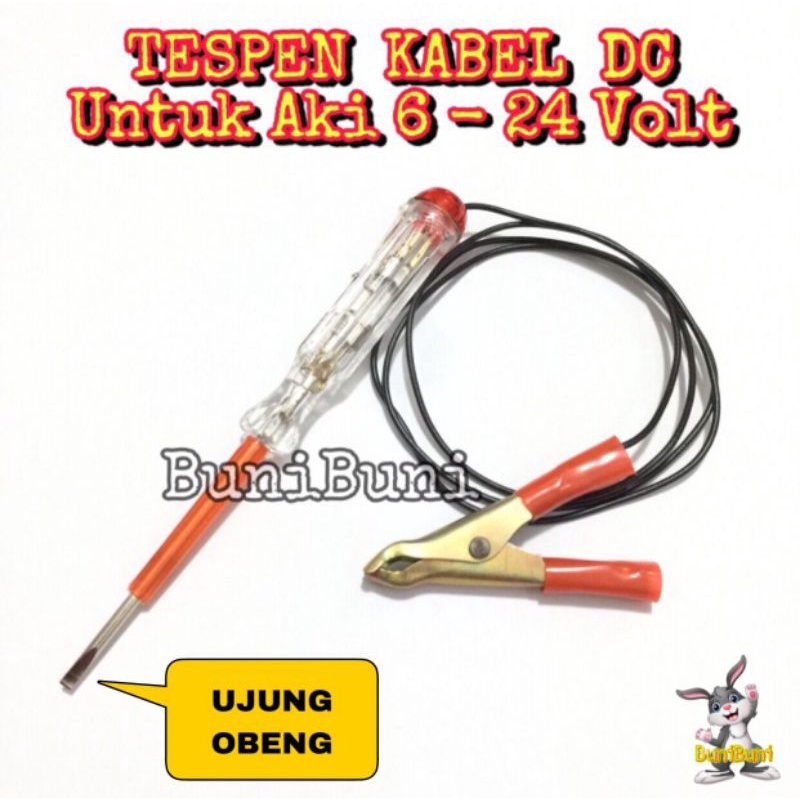 Tespen / Testpen Aki / Tespen Kabel DC Untuk Cek Listrik Mobil Motor Universal 12 - 24 Volt