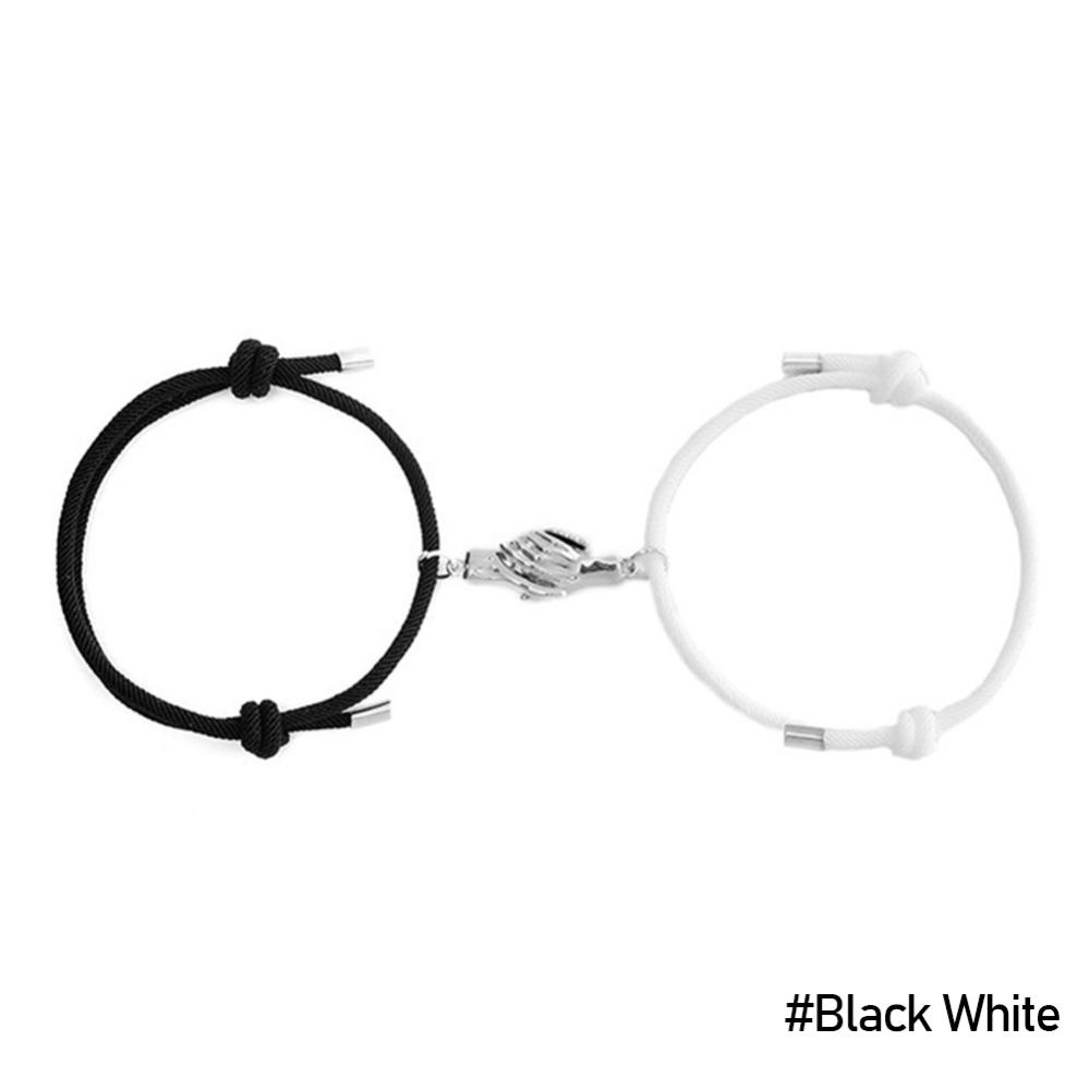 Timekey Fashion Adjustable Palm Magnetic Couple Bracelets Untuk Kekasih Persahabatan Gelang Tali Kepang Handmade Rajutan Wanita Pria Perhiasan H4V7