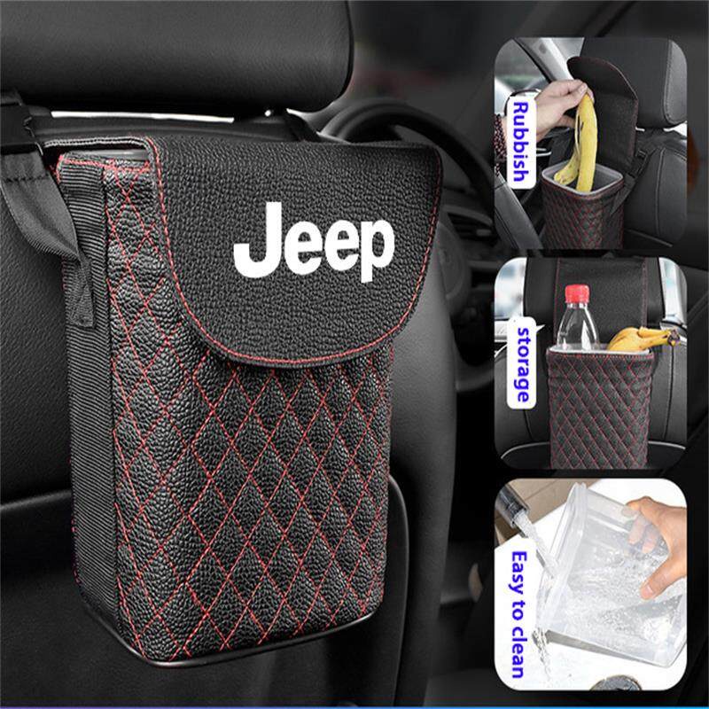 Cocok Untuk Tempat Sampah Gantung Mobil Jeep Storage Bin Leather Square Waste Bin Interior Fitting