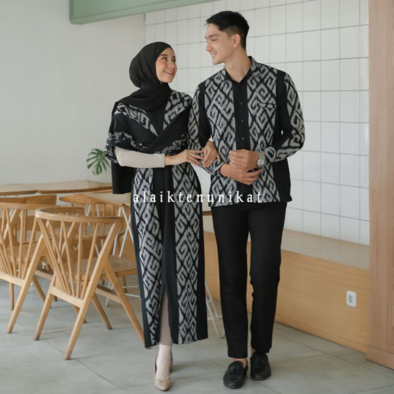 (READY STOK) COUPLE TENUN RAISA 01 - BAJU TENUN RAISA - DRESS TENUN RAISA - GAMIS TENUN - KEMEJA TENUN