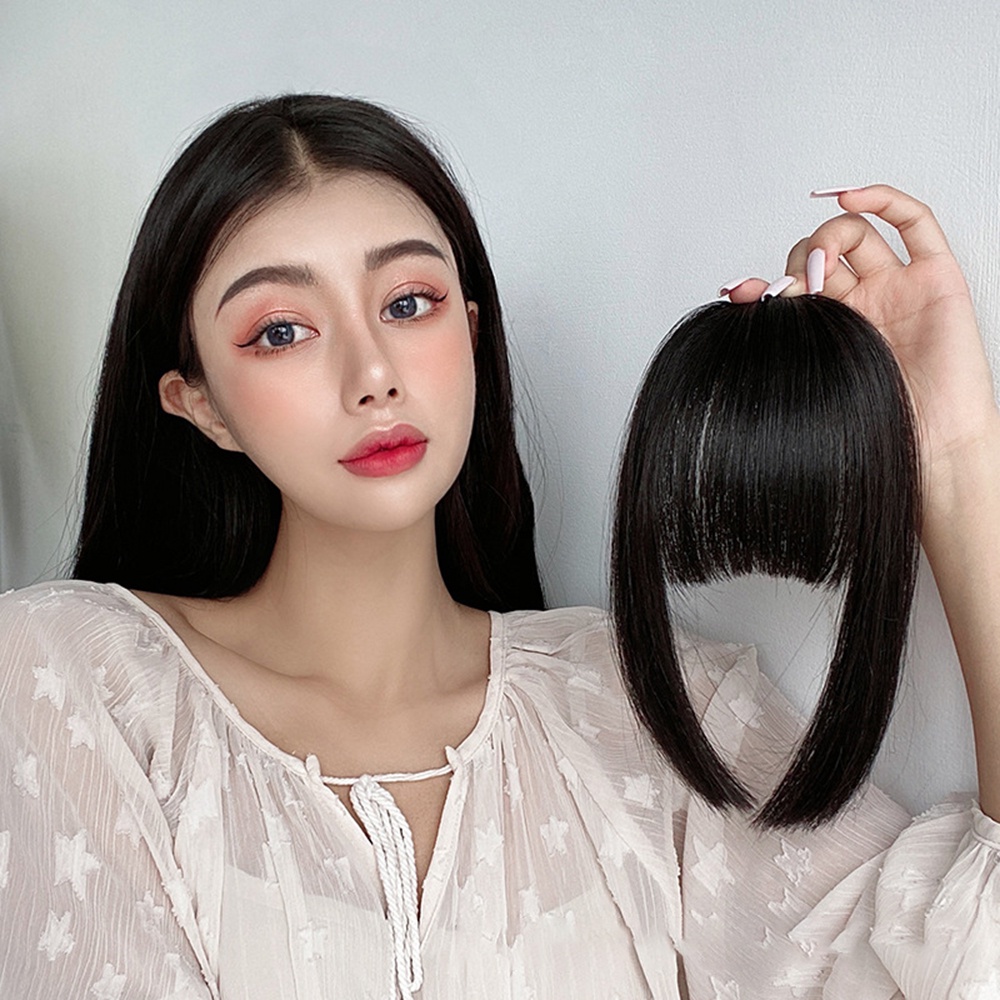 [COD Tangding] 1pc Alami Putri Potong Rambut Wig Wanita Gadis Poni Udara Cosplay Rambut Ekstensi Aksesoris